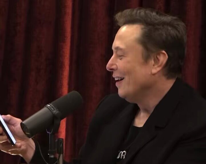 Image of Elon Musk having some fun grokking.